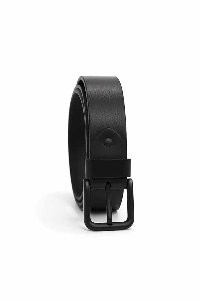 Slim 1.3 cm Leather Belt-Black1