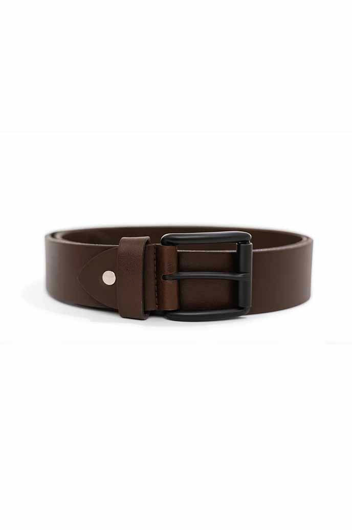 Slim 1.5 cm Leather Belt-Brown