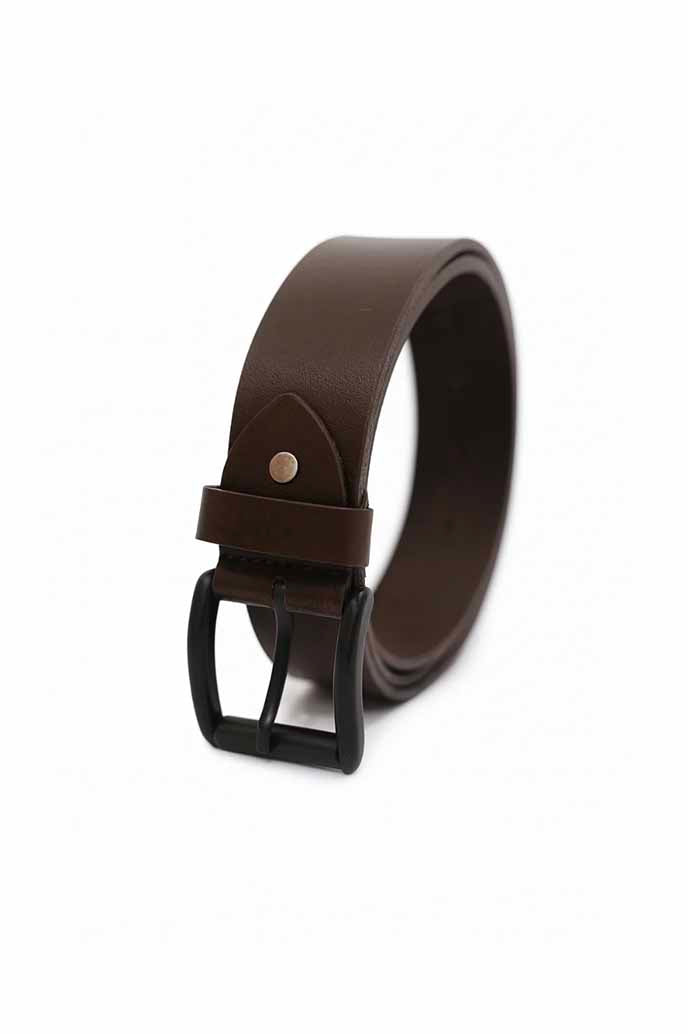 Slim 1.5 cm Leather Belt-Brown